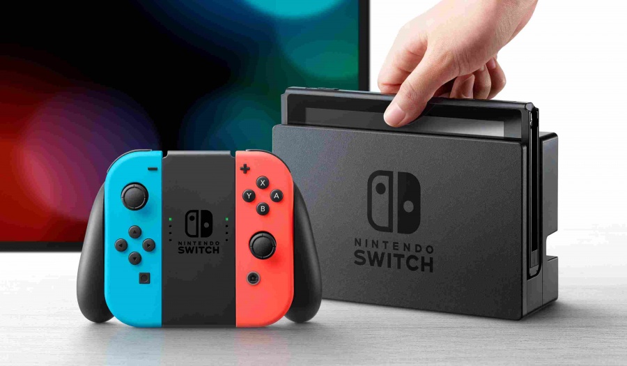 Konzole Nintendo Switch + neon red blue Joy-C